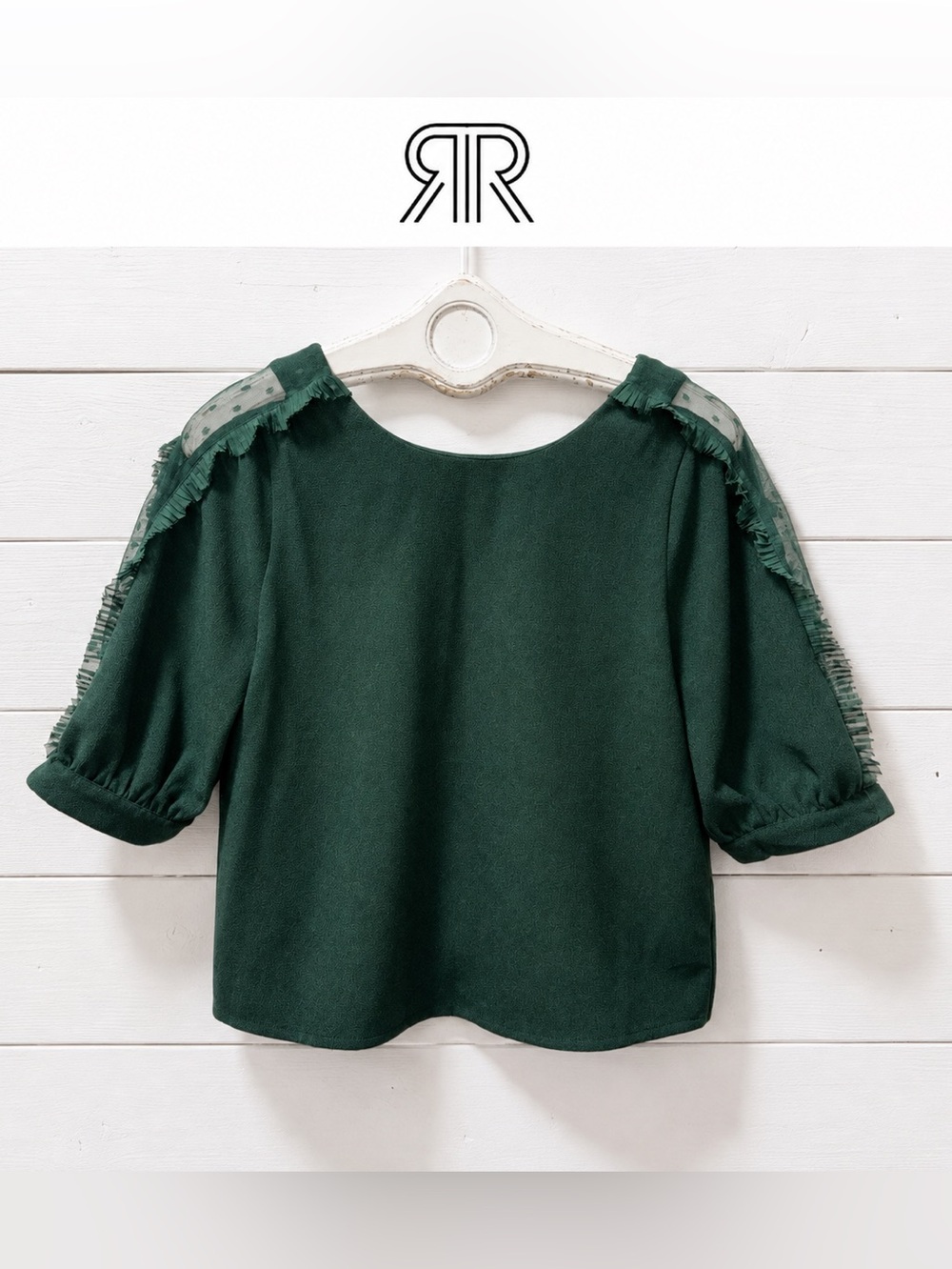 La Redoute Sheer Detail Blouse – Emerald Green – Size 6